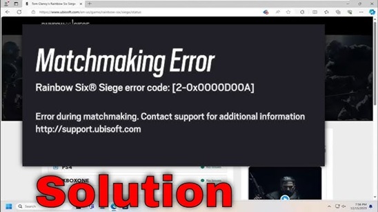 R6S Error Codes : Connection Loss to the Matchmaking Service